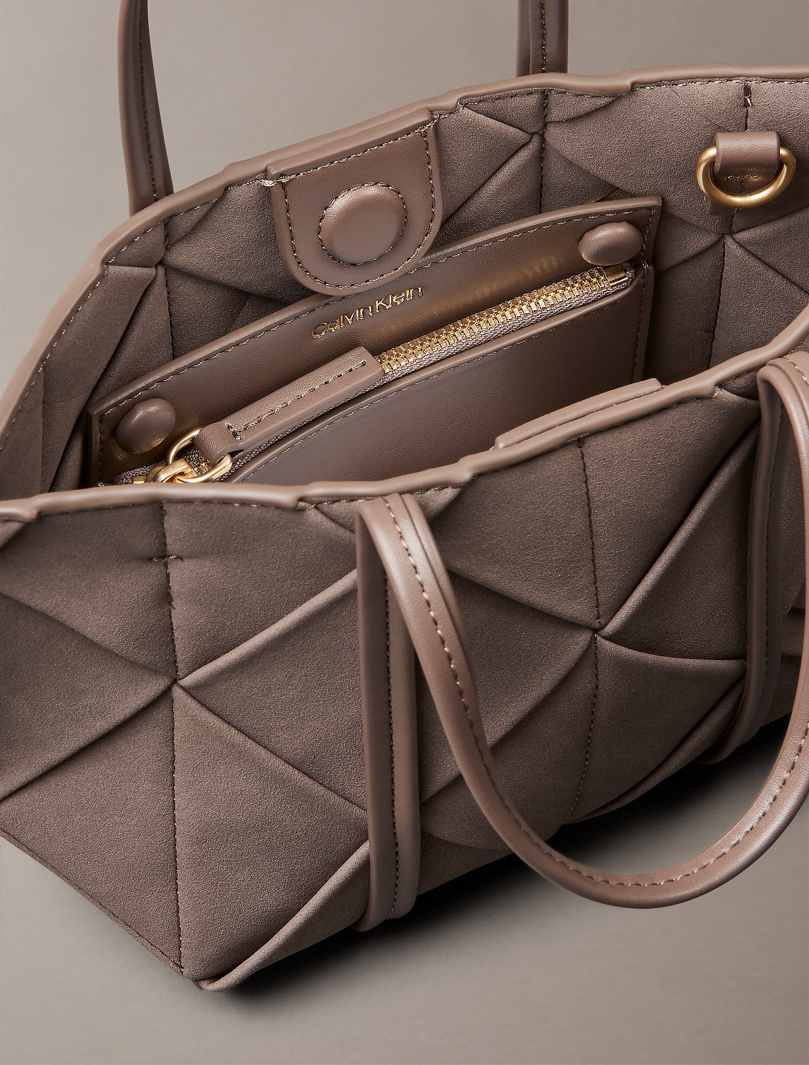 Calvin Klein Woven Sueded Shoulder Bag