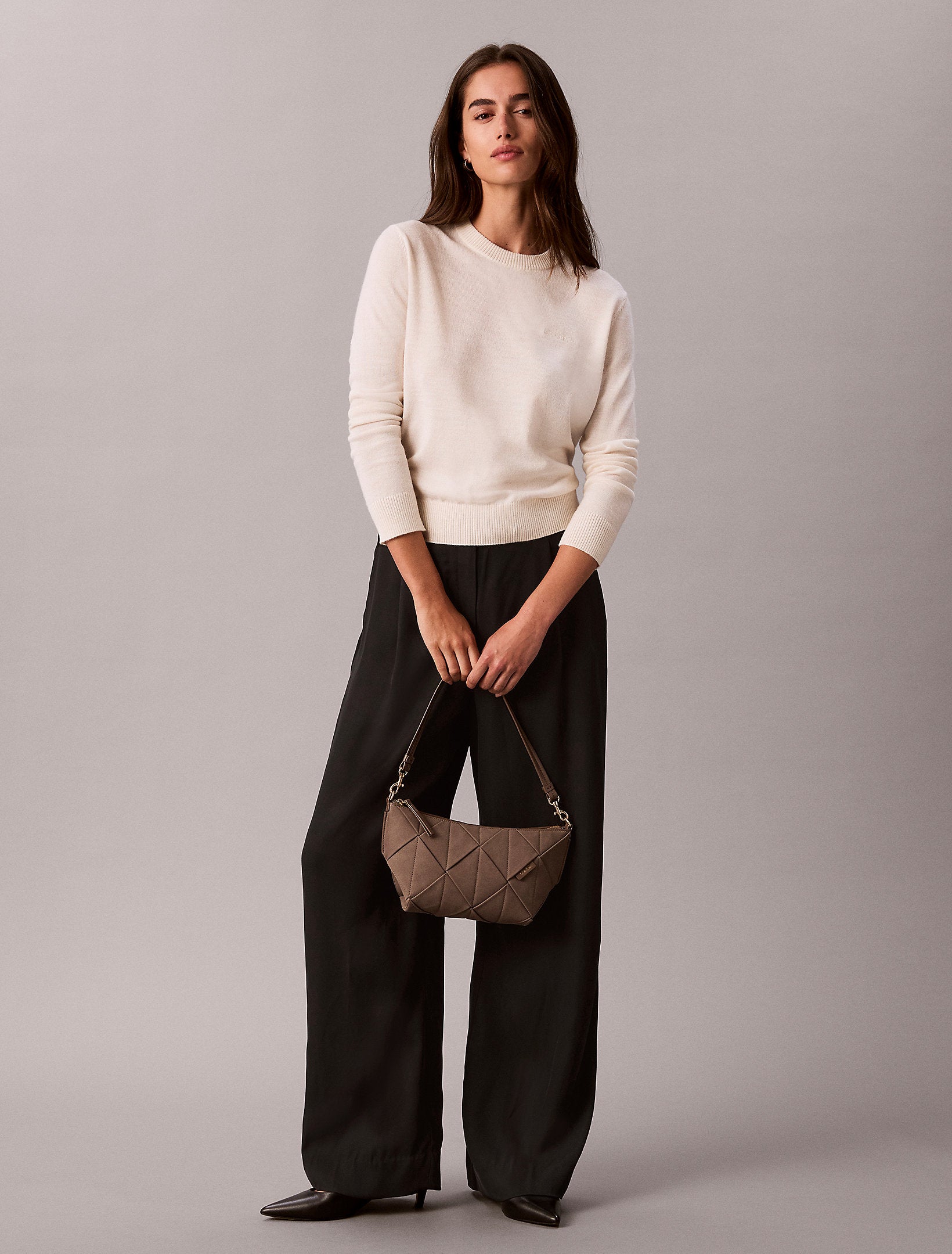 Calvin Klein Woven Sueded Shoulder Bag