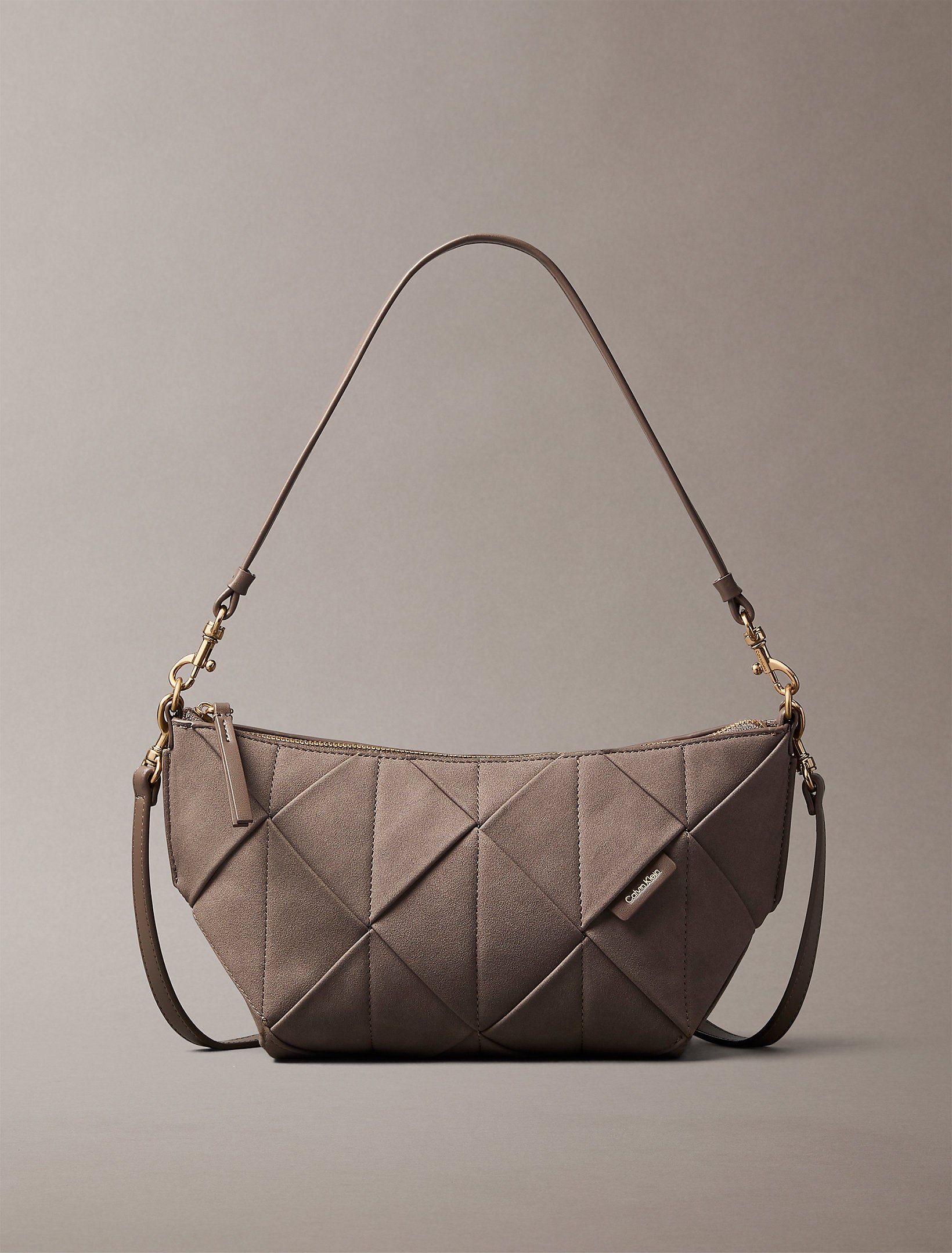Calvin Klein Woven Sueded Shoulder Bag