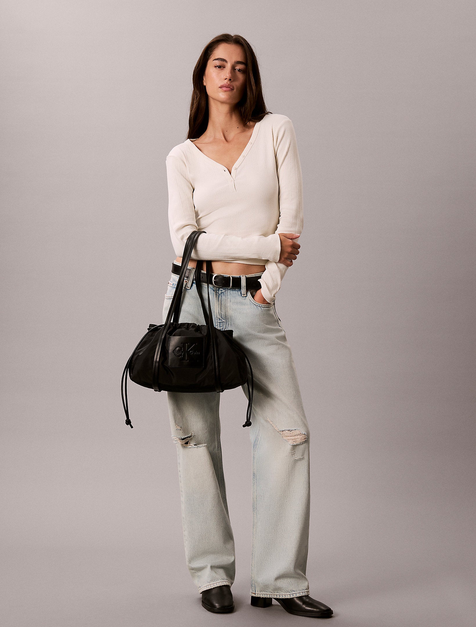 حقيبة كالفين كلاين Nylon Drawstring Satchel