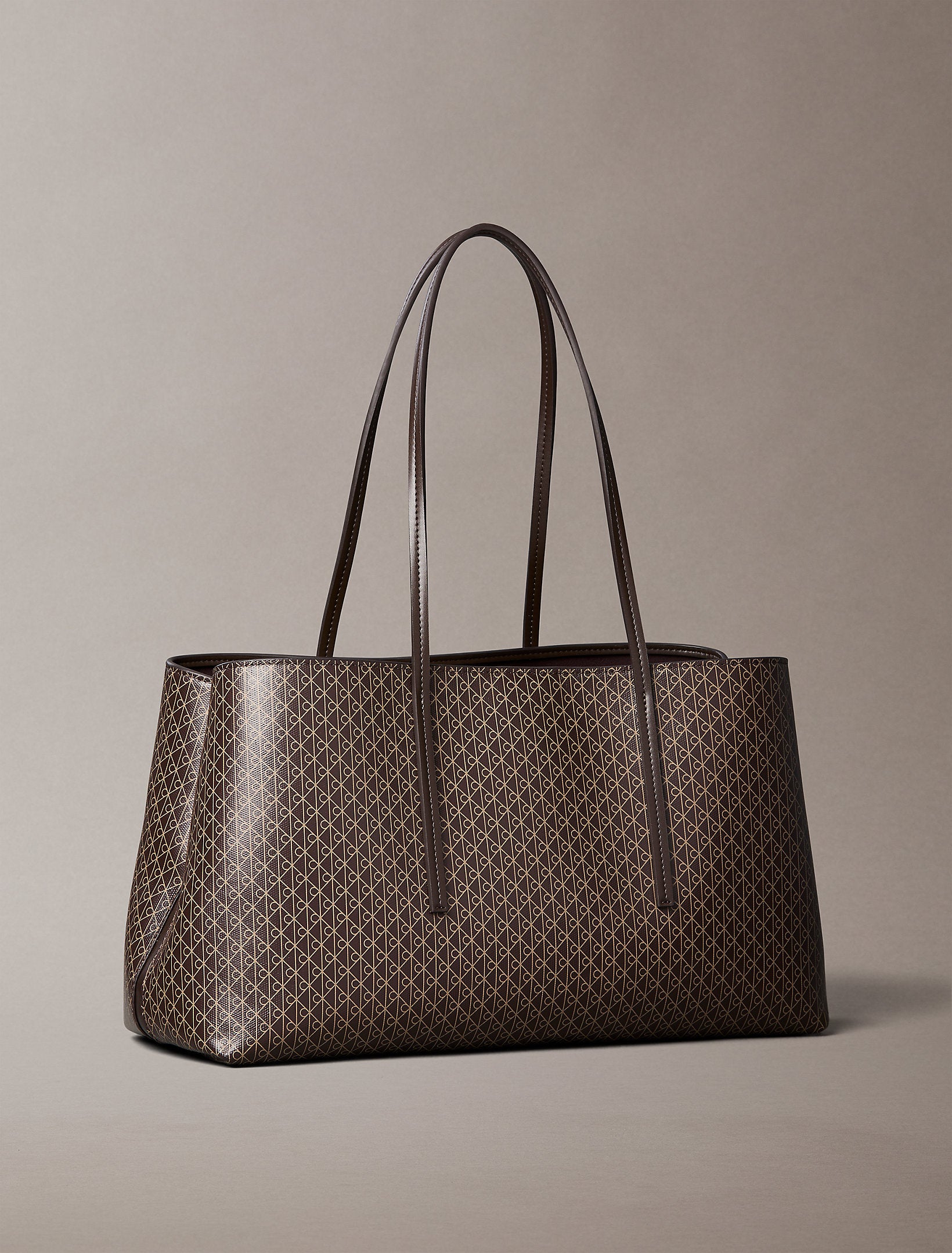 Calvin Klein Emblem Aop Medium Work Tote Bag