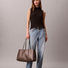 Calvin Klein Emblem Aop Medium Work Tote Bag