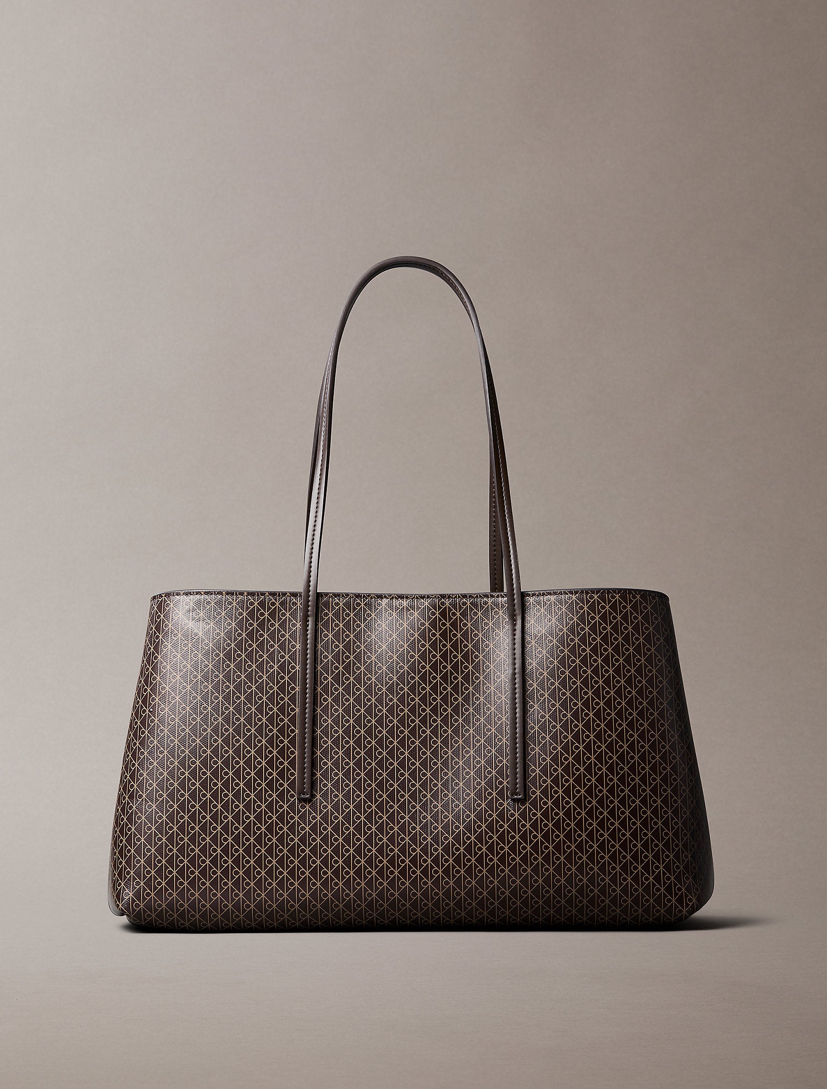 Calvin Klein Emblem Aop Medium Work Tote Bag