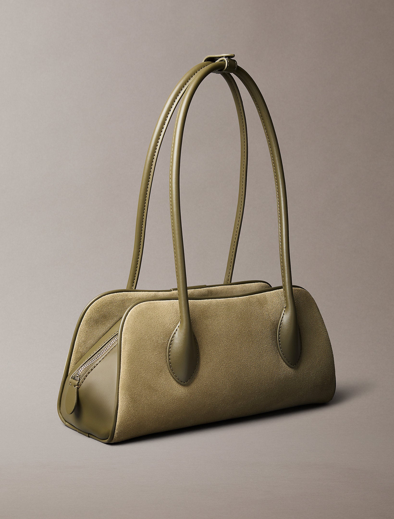 Calvin Klein Emblem Trio Suede Shoulder Bag