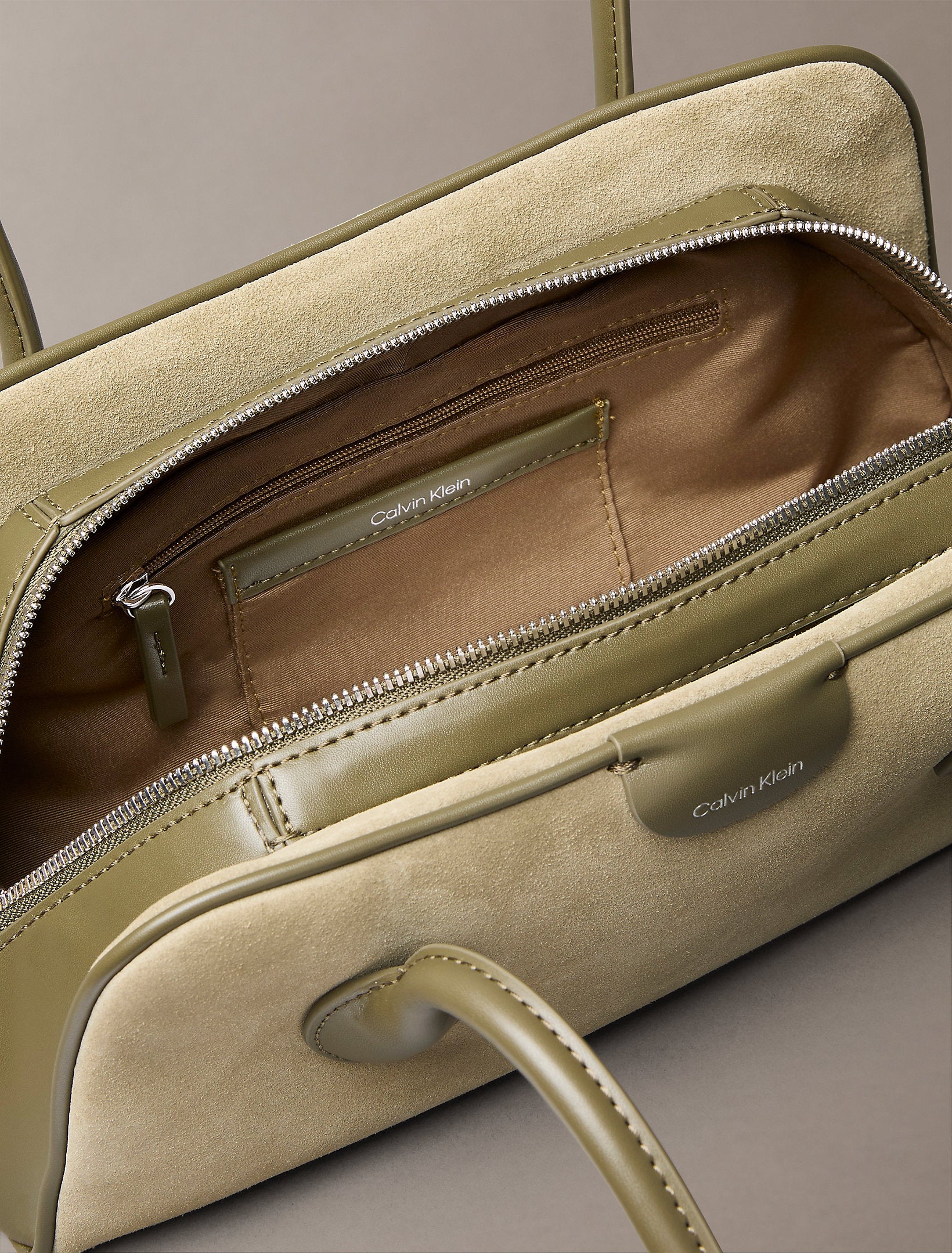 Calvin Klein Emblem Trio Suede Shoulder Bag