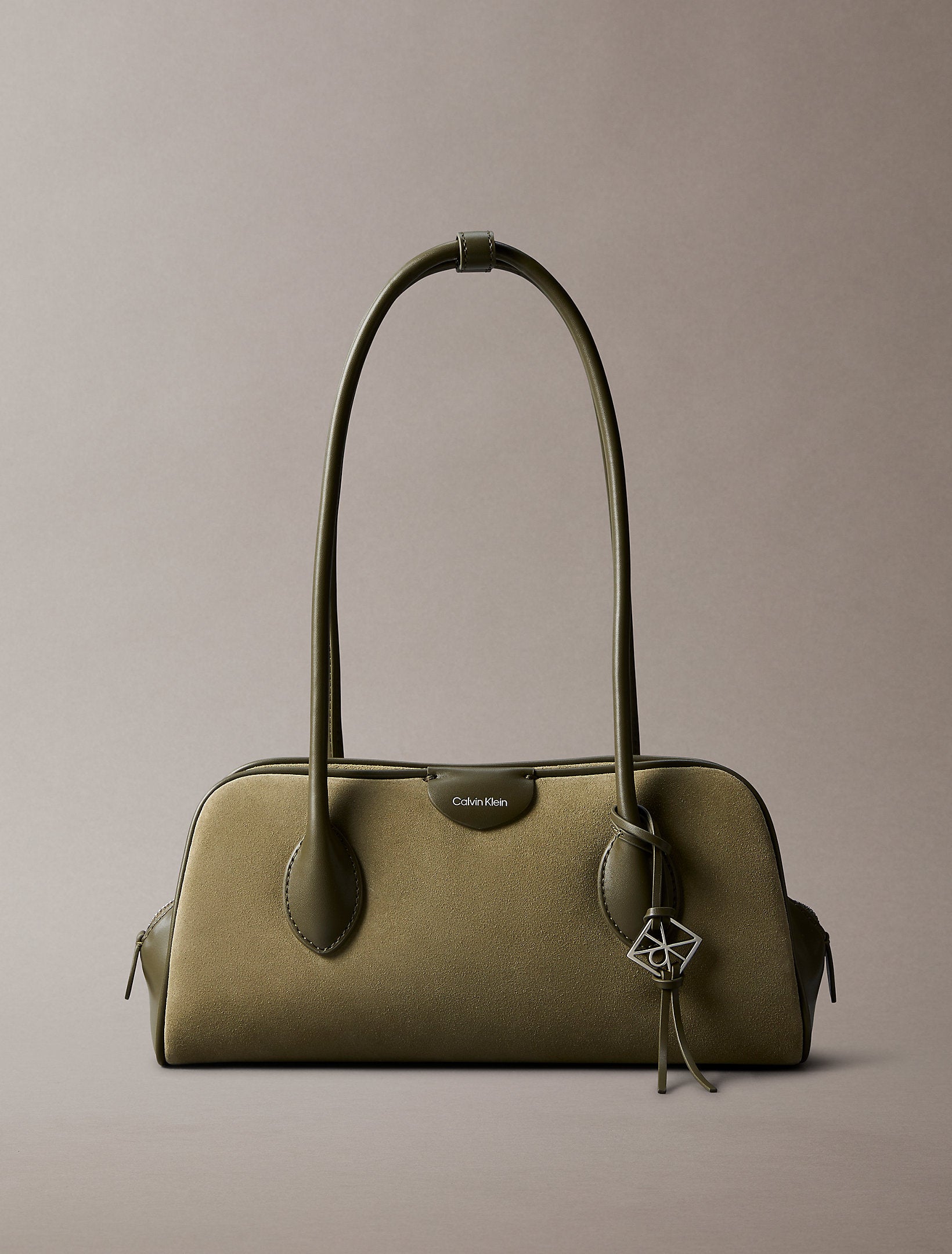 Calvin Klein Emblem Trio Suede Shoulder Bag