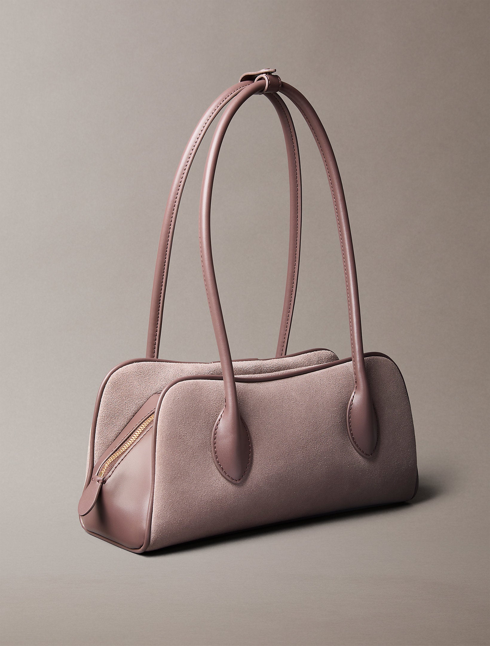 Calvin Klein Emblem Trio Suede Shoulder Bag