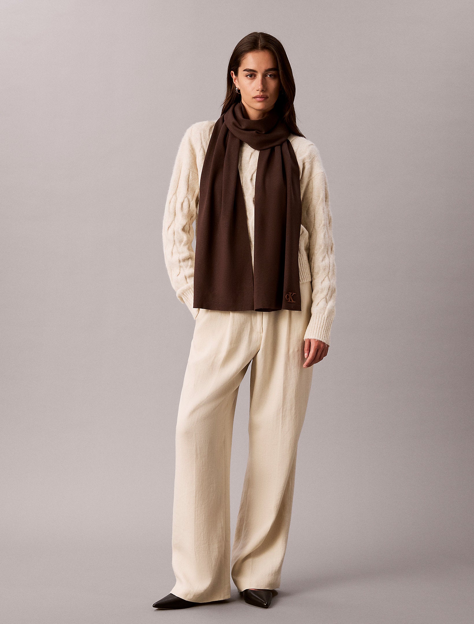 وشاح كالفين كلاين Fine Rib Knitted