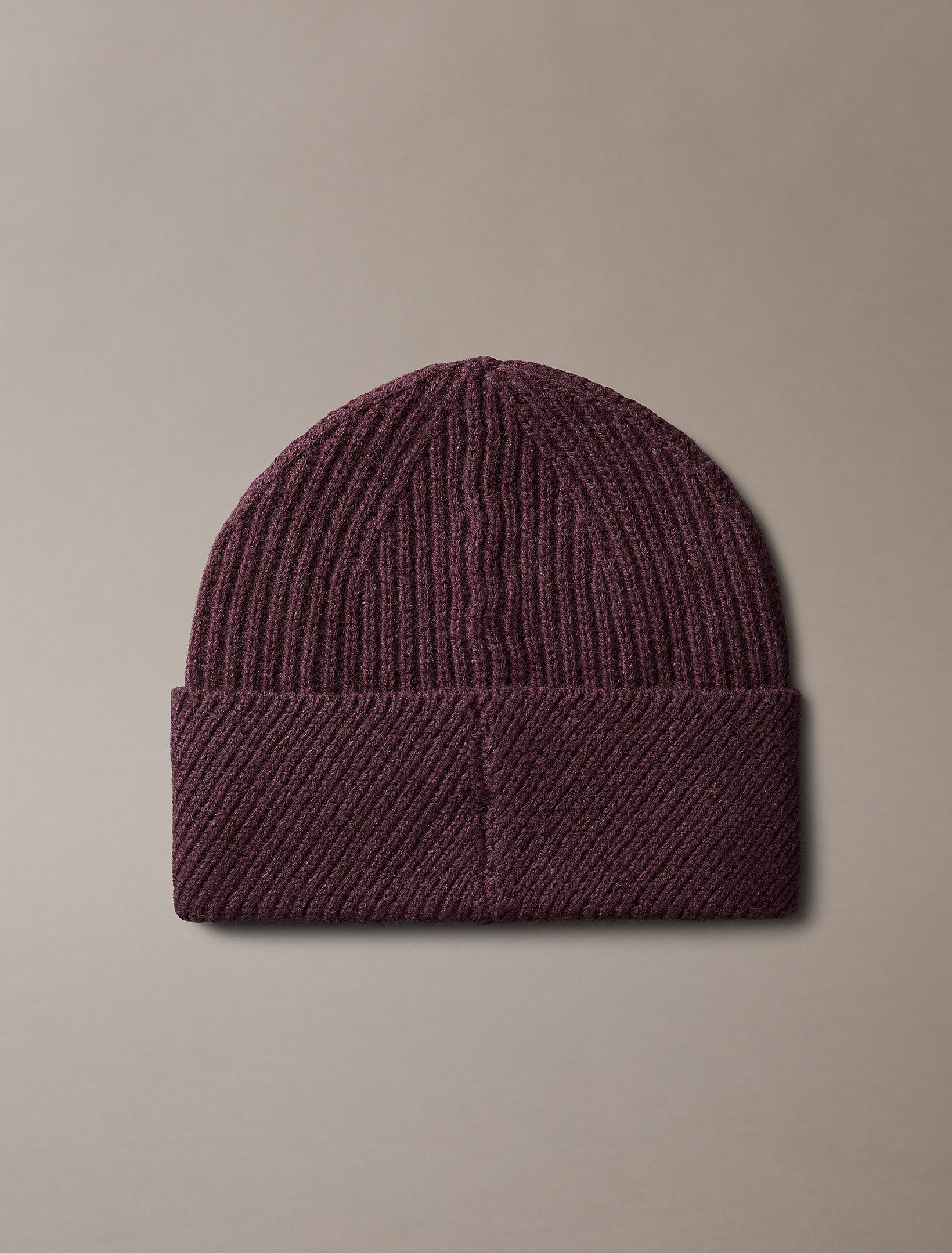 Calvin Klein Metal Wool Slanted Rib Beanie Hat