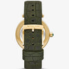 Michael Kors Parker Pavé Gold-Tone and Crocodile Embossed Leather Watch