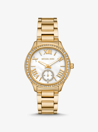 ساعة مايكل كورس Sage Pavé Gold-Tone Watch