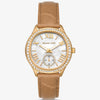 Michael Kors Sage Pavé Gold-Tone and Crocodile Embossed Leather Watch