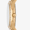 Michael Kors Sage Pavé Gold-Tone and Crocodile Embossed Leather Watch