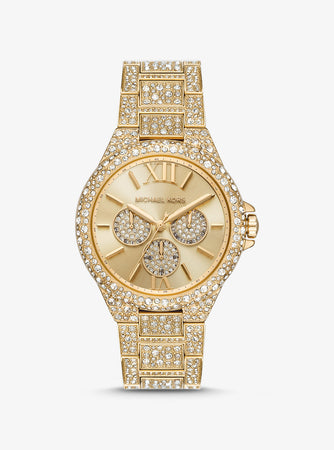 Michael Kors Camille Pavé Gold-Tone Watch