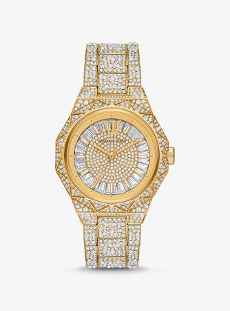 Michael Kors Raquel Pavé Gold-Tone Watch