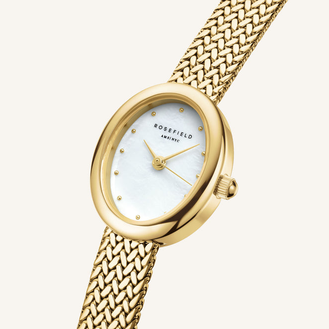 Rosefield Mini Oval Gold Watch