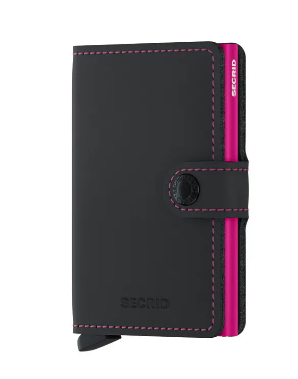 محفظة سكرد Miniwallet Matte Black and Fuchsia