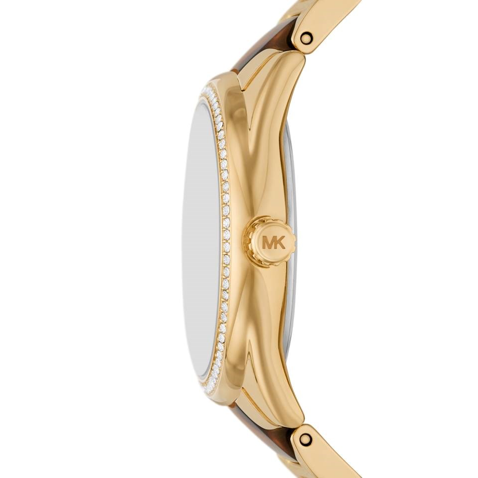 ساعة مايكل كورس Janelle Gold Dial Two Tone Steel