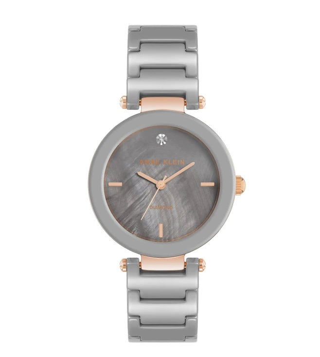 שעון אן קליין Octagonal Ceramic Diamond