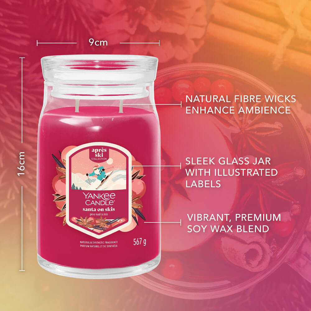 شمعة معطرة يانكي كاندل Santa On Skis Signature Large