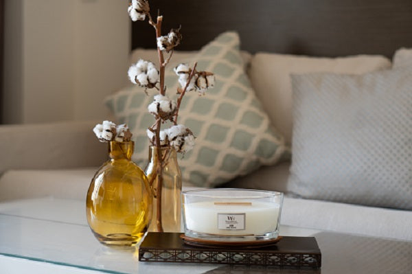 Woodwick Linen Ellipse Jar Scented Candle