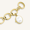 Rosefield The Oval Charm Chain White Gold Watch